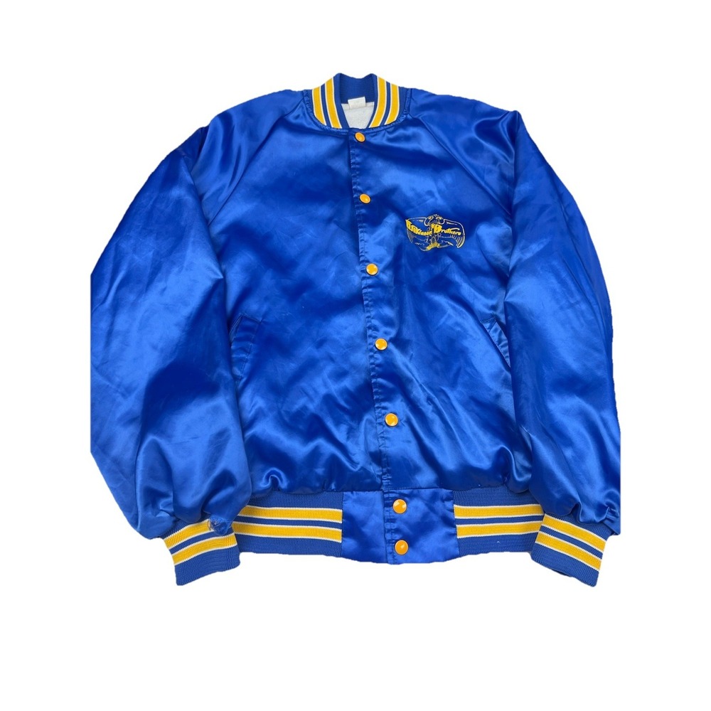 Vintage 80's Blue Satin Jacket Men's Medium‎ Branson MO Wilkinson Brothers Rare